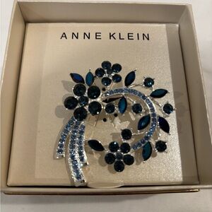 Anne Klein Midnight Blue Crystal Brooch
